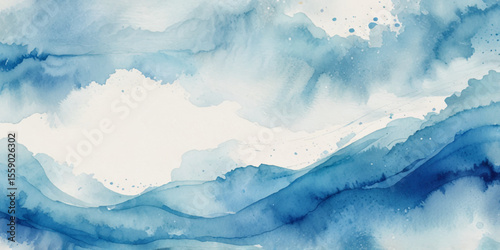 Blue ocean wave background. Blue and white water ocean background.

