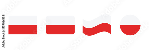 Free Download Set of Poland flag. Vector illustration of the national flag - GFXLoad