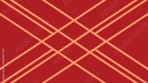 Abstract geometric pattern with red and peach lines in repeating arrangement