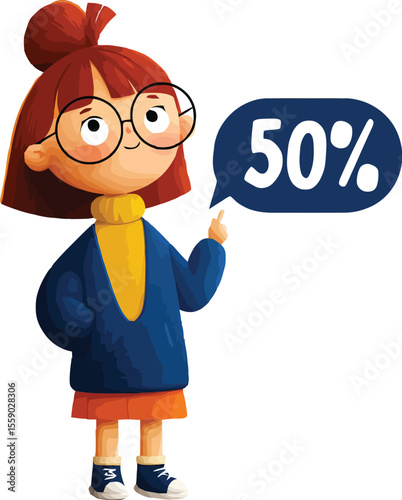 Smiling schoolboy character illustration with glasses, a fun vector idea for business and education