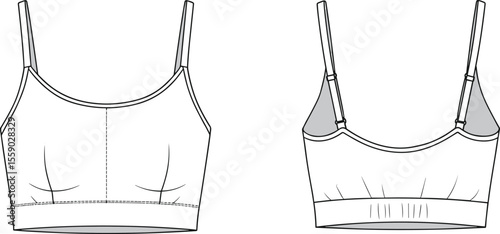 Technical flat sketch of a women's elegant midi dress with a sheer mock neck bodice and a draped skirt, ideal for eveningwear design, apparel, and pattern making