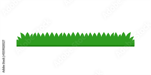 Simple green grass edge design vector on transparent background for web and graphic design