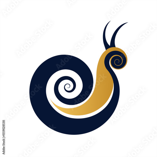 Simple decorative spiral snail shell illustration on transparent background for web and graphic design