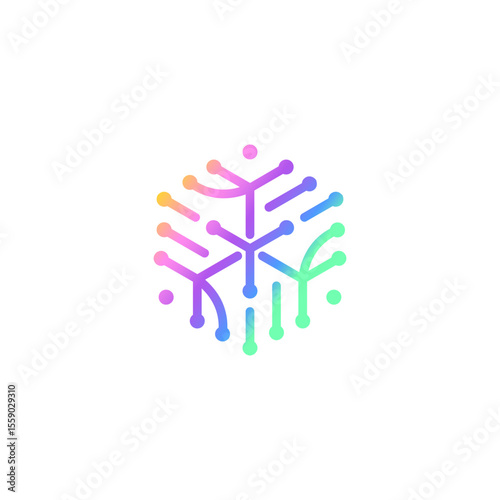 Molecule technology connection vector logo design with modern, simple, clean and abstract style