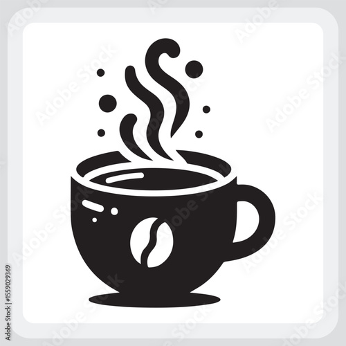 A steaming cup of coffee, perfect for a morning pick-me-up.