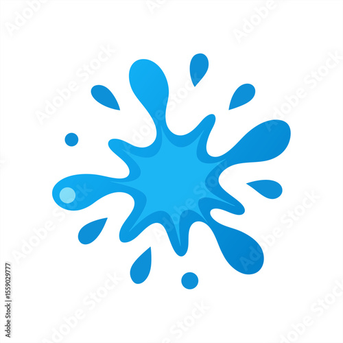 Water splash explosion with droplets and ripples on transparent background for web and graphic design