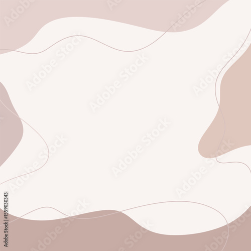A simple minimalistic modern abstract background template with a place for text for a banner, poster. Background element frame for social media posts, advertisements, in beige shades, flat design