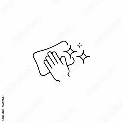 cleaning wipe sparkles icon sign vector