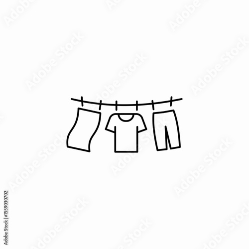 clothes line straight icon sign vector