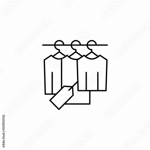 clothes on hangers icon sign vector