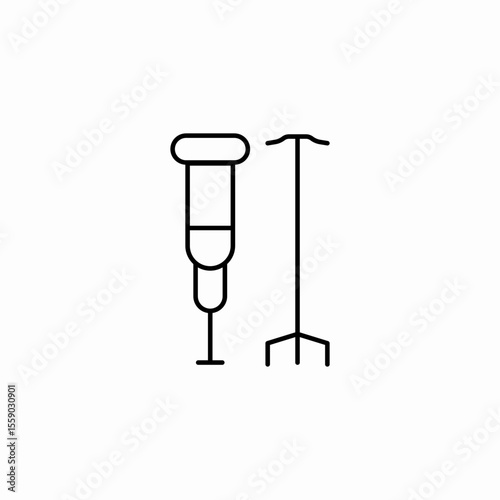 crutch walking support icon sign vector