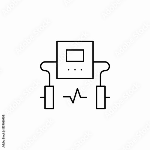 ecg machine display icon sign vector