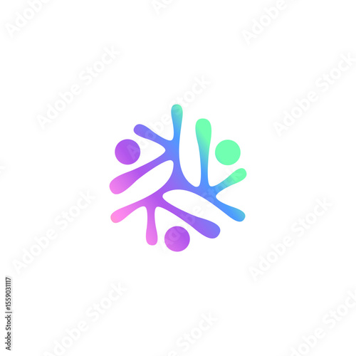 Neuron Logo, Neuron Nerve or Seaweed Vector Abstract Molecule Design, Template
