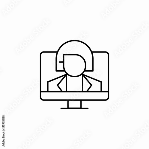 female doctor online icon sign vector