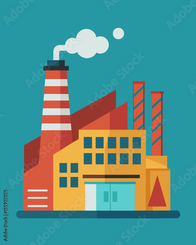 A factory that has temporarily closed down due to decreased demand for its products caused by the stock market crash.. Vector illustration