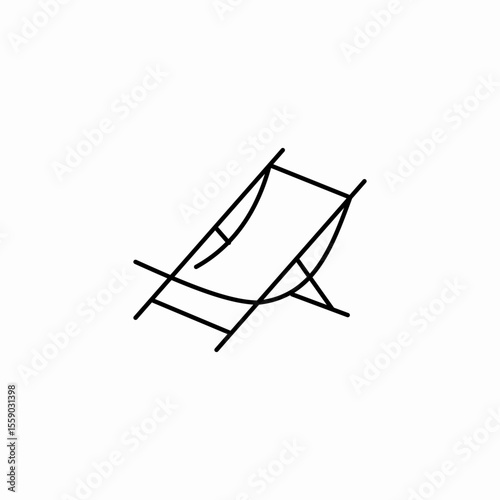 folding beach chair icon sign vector