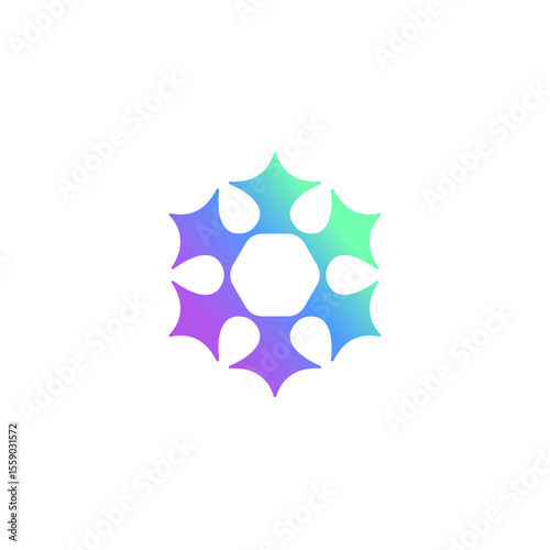 Neuron Logo, Neuron Nerve or Seaweed Vector Abstract Molecule