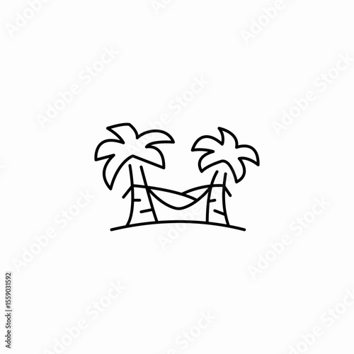 hammock palm trees icon sign vector