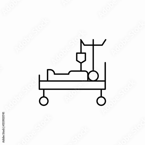 hospital bed patient icon sign vector
