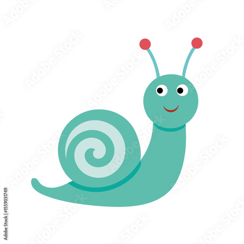 Whimsical snail illustration with calm theme on transparent background for web and graphic design