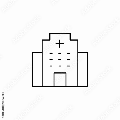 hospital building cross icon sign vector