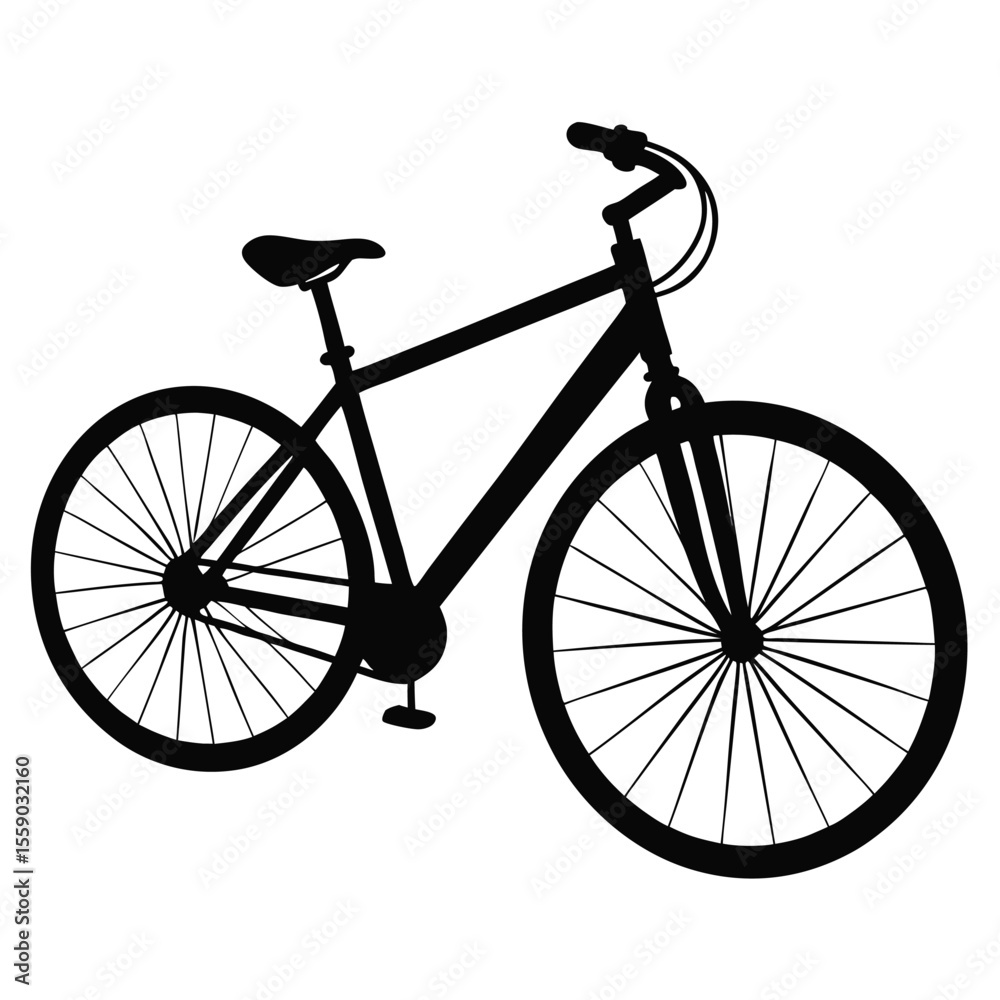 Obraz premium Sleek Bicycle Silhouette Captures the Essence of Urban Transportation and Healthy Lifestyle with its Minimalist Design on White Background