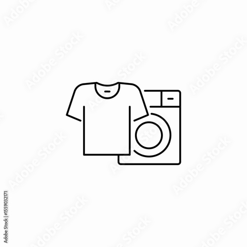laundry machine clothing icon sign vector