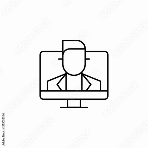 male doctor online icon sign vector