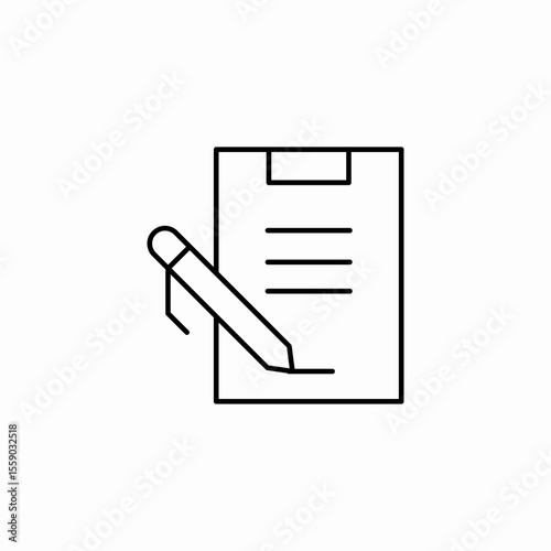 medical form pen icon sign vector