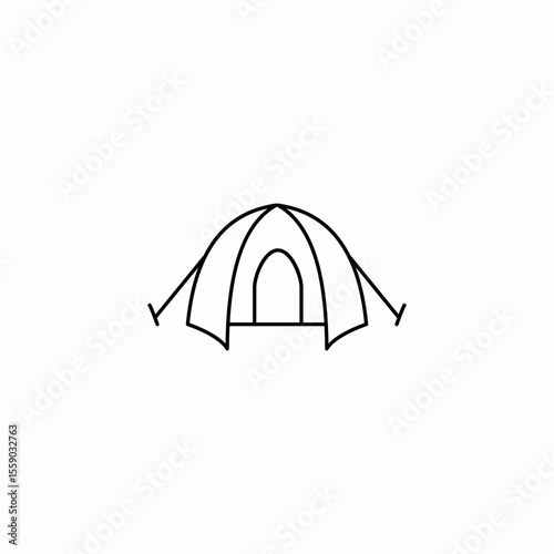 outdoor camping tent icon sign vector