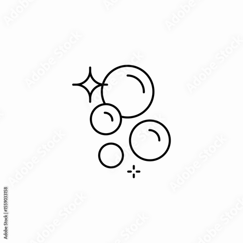 shiny clean bubbles icon sign vector