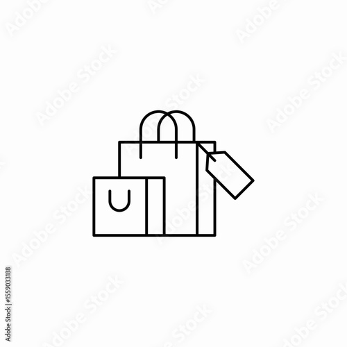 shopping bag and tag icon sign vector