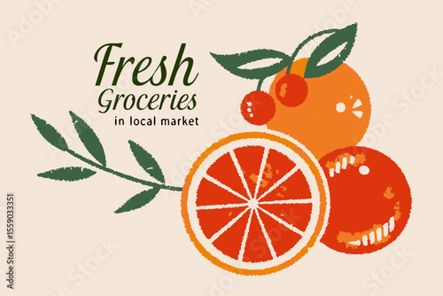 vector illustration of an orange