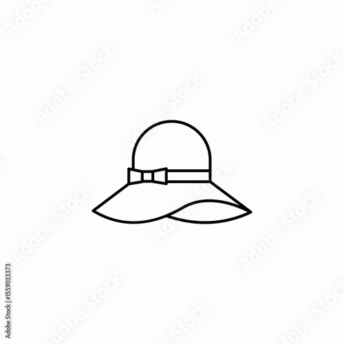 sun hat bow icon sign vector