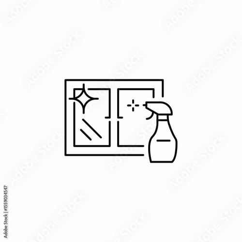 window spray cleaning icon sign vector