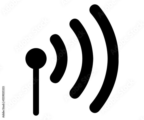 A wireless internet or Wi-Fi signal icon for communication and technology illustration