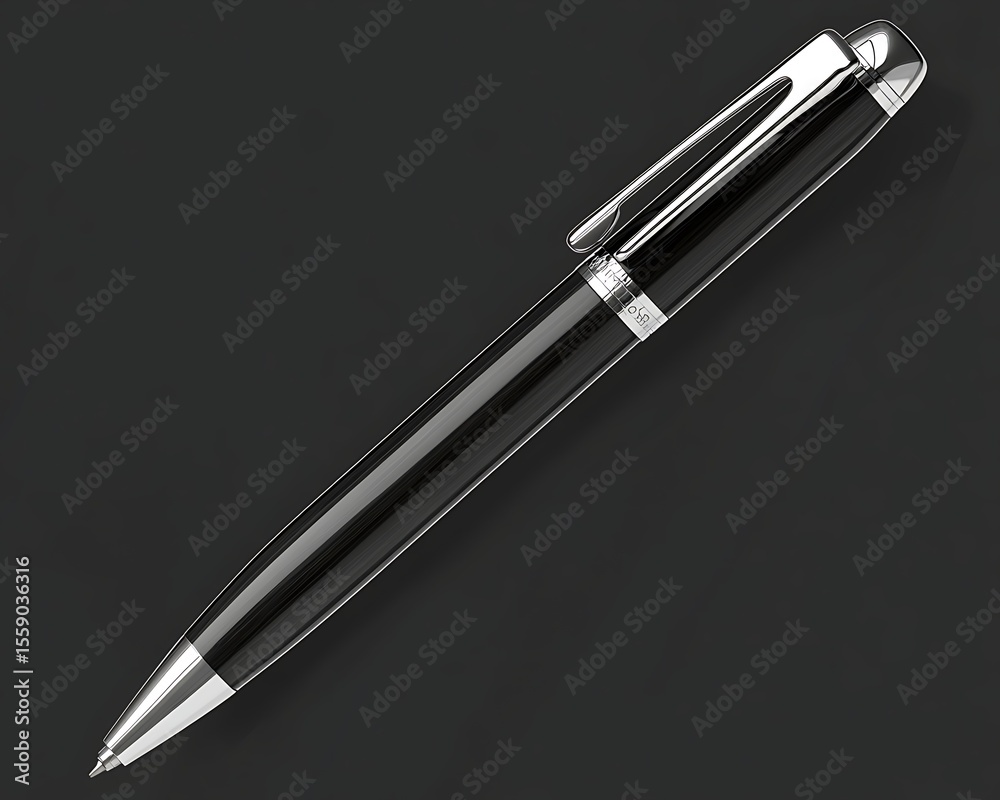 Naklejka premium Modern dual-shade pen with brushed metal clip above seamless transparent scene