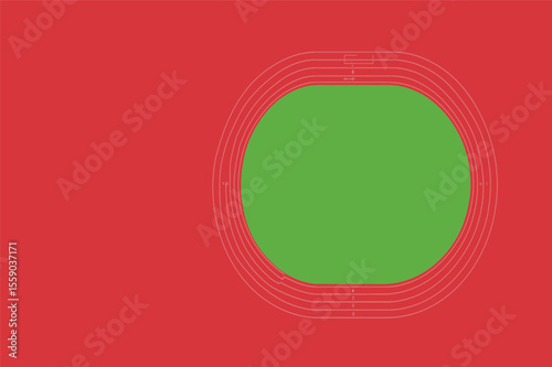 Red running track field silhouette design element