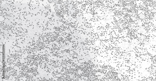 Abstract silver background showcasing an intricate texture of small, irregular shapes outlined in black, creating a visually stimulating and modern design with a gradient effect from light to dark.