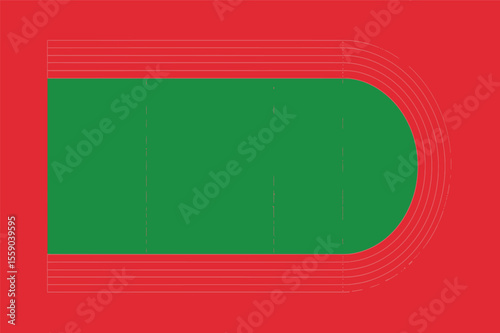 Geometric running track and field design element
