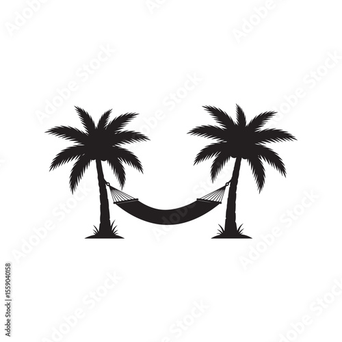 Wallpaper Mural Relaxing Tropical Vacation Scene with Palm Trees and Hammock for Peaceful Summer Getaway Torontodigital.ca