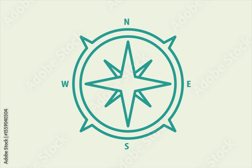 Compass icon. icon related to UI elements. suitable for web site, app, user interfaces,element, printable etc. line icon style. simple vector design editable