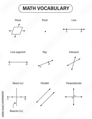 MATH Vocabulary, Math education Illustrator