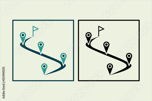 Route icon. icon related to UI elements. suitable for web site, app, user interfaces,element, printable etc. solid icon style. simple vector design editable