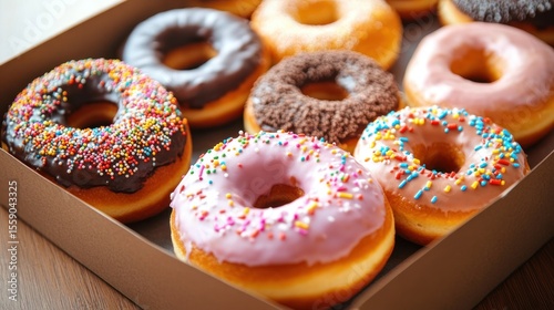 Assorted donuts in box