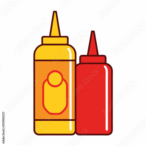ketchup and mustard bottles