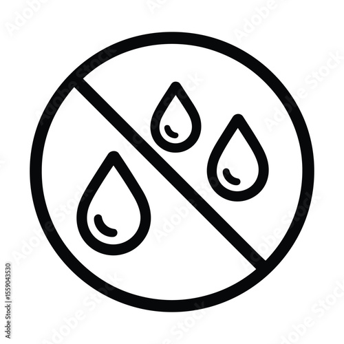 Waterproof, Water Resistant, No Water Damage Icon