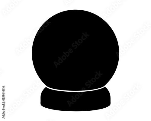 Simple black and white image of a crystal ball silhouette graphic
