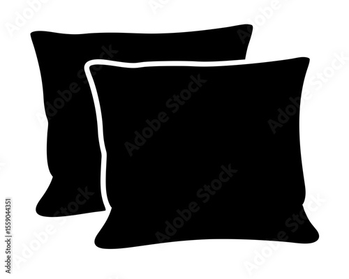 Two stacked black pillows, soft and comforting, for a restful night's sleep