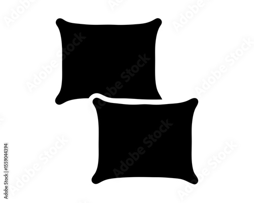 Two stacked square shaped pillows create a minimalist and modern design
